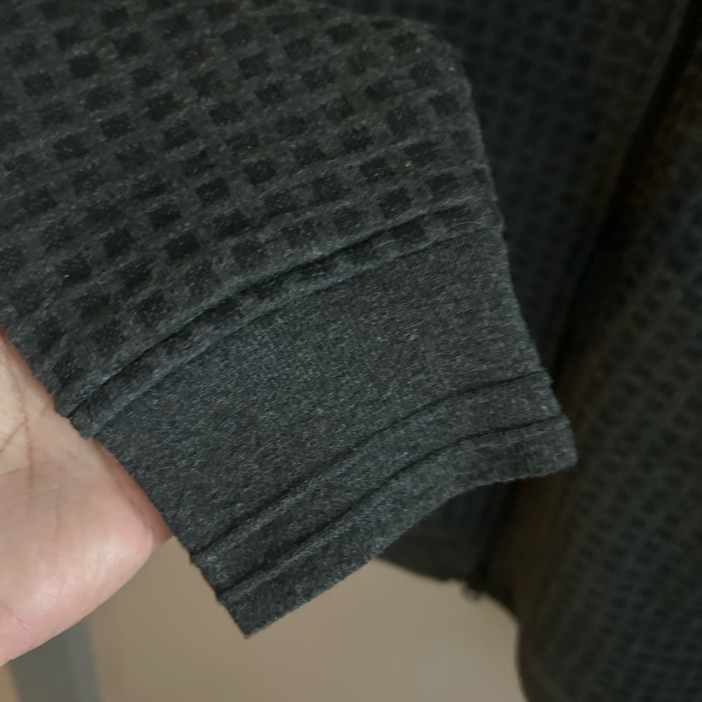 Hammer Made Sweater -  Men's Full Zip Waffle Texture Sweater charcoal gray - Picture 4 of 10